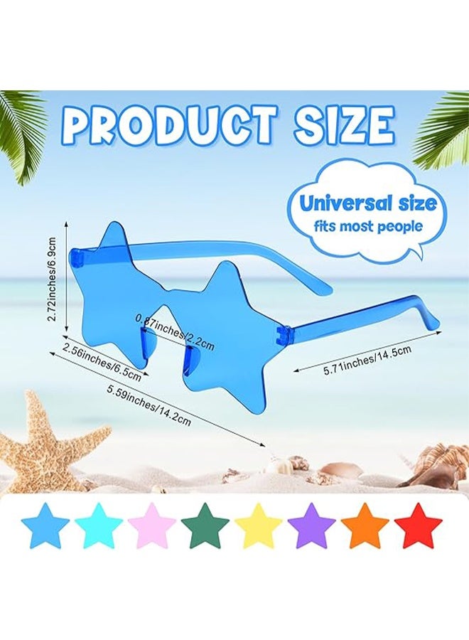 Ba Love 8 Pcs Star Shaped Rimless Sunglasses Frameless Star Sunglasses Transparent Candy Colour Glasses Tinted Eyewear Bachelorette Party Favours Photo Booth Props - Image 2